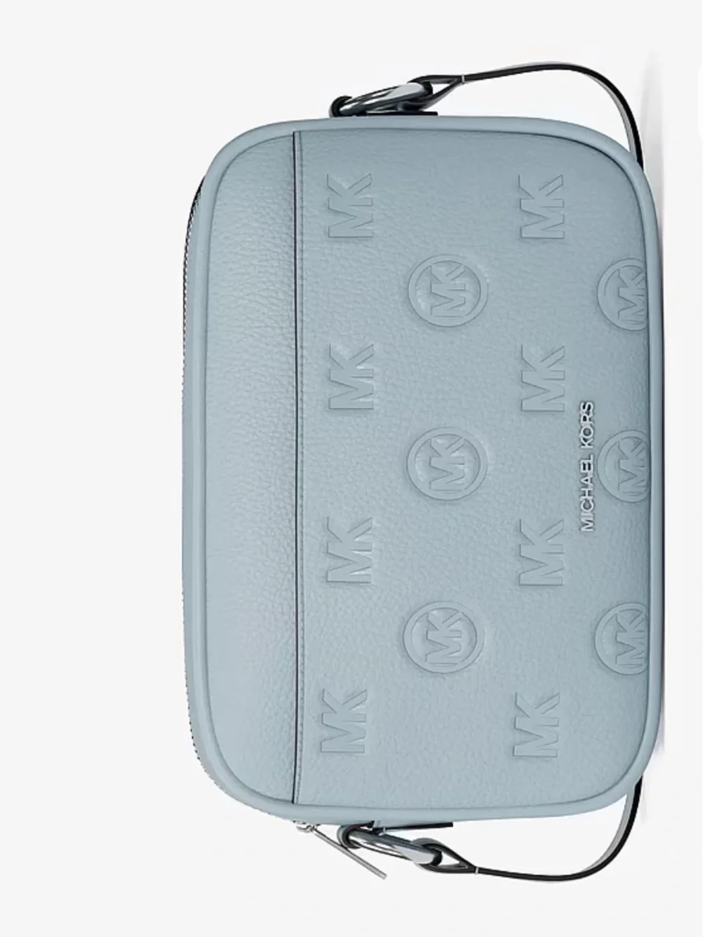 Michael Kors Jet Set Travel Lg Logo Debossed EW Camera Crossbody Pale Ocean NWT